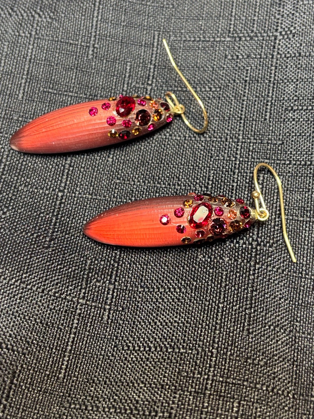 Alexis Bittar Gold-Tone Pink Teardrop Crystal Drop Earrings